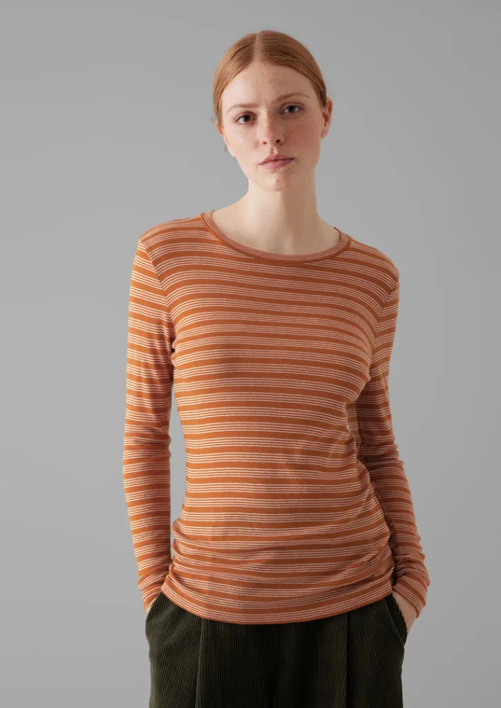 TOAST Agnes Stripe Wool Lyocell Tee-Women Jersey|Tops & Tees