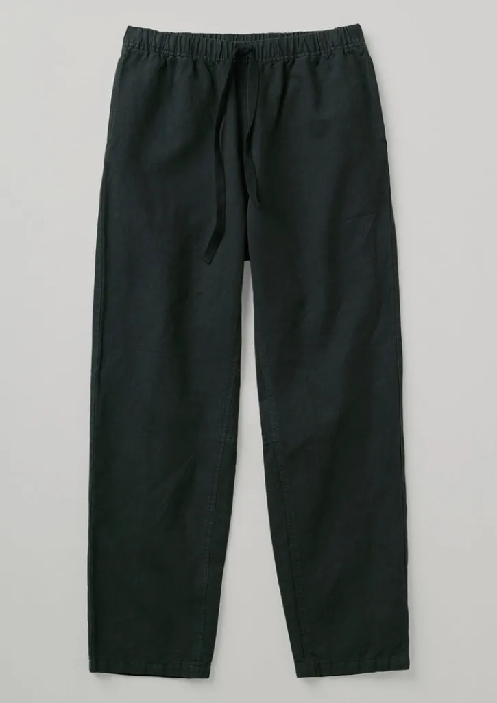 TOAST Alfie Garment Dyed Herringbone Trousers- Linen|Trousers