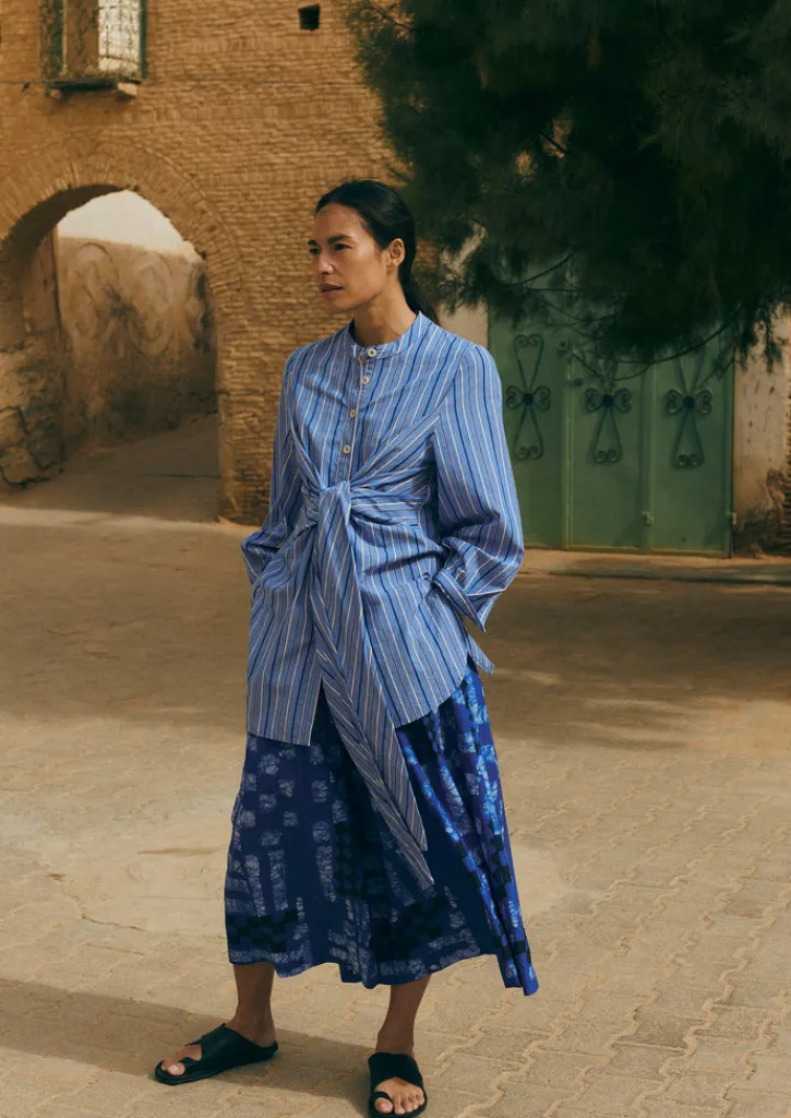 TOAST Block Print Batik Cotton Culottes-Women Skirts|Trousers