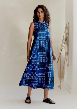 TOAST Block Print Batik Poplin Dress-Women Dresses