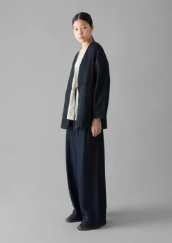 TOAST Cotton Hemp Denim Wide Leg Trousers-Women Denim|Workwear