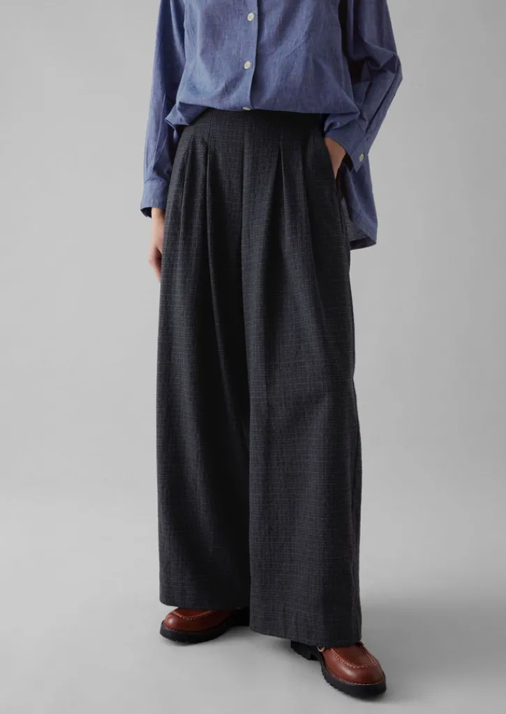 TOAST Cotton Wool Pleat Front Trousers-Women Trousers