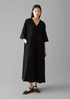 TOAST Crinkled Cotton V-Neck Dress-Women Loungewear|Dresses