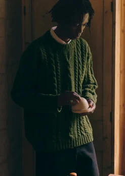 TOAST Donegal Wool Cable Sweater- Knitwear