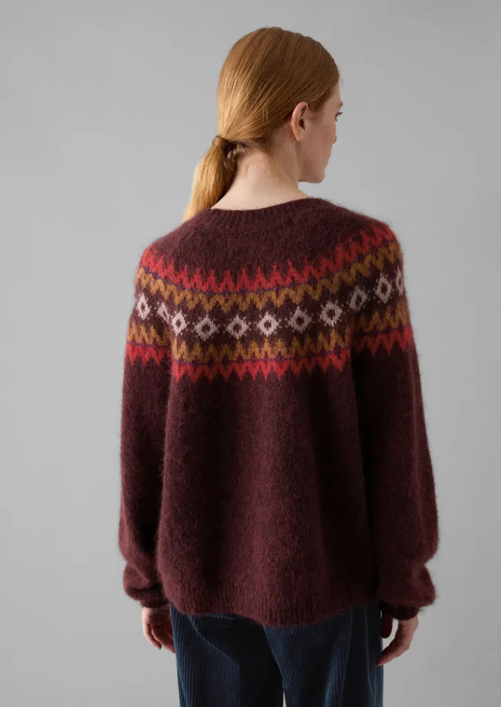 TOAST Fair Isle Yoke Mohair Blend Easy Sweater-Women Knitwear