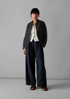 TOAST Garment Dyed Cotton Linen Neat Jacket-Women Coats & Jackets