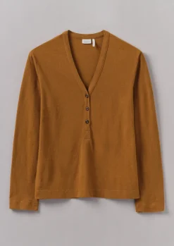 TOAST Half Placket Cotton Linen Tee-Women Linen|Jersey