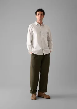 TOAST Jet Pocket Fine Stripe Cotton Shirt- Shirts