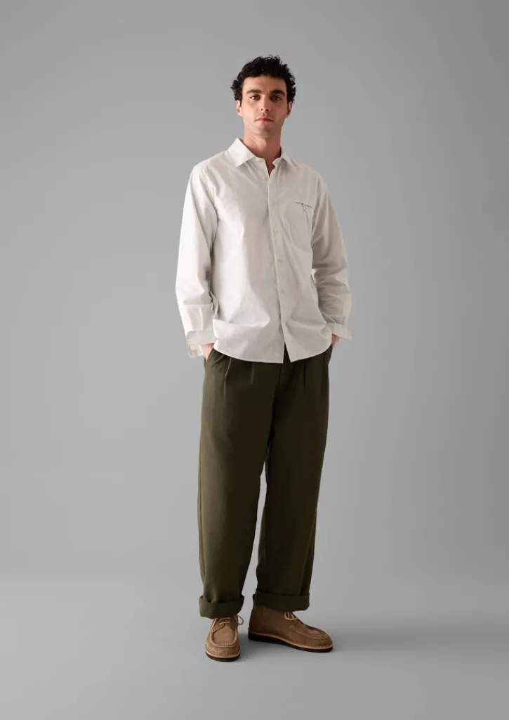 TOAST Jet Pocket Fine Stripe Cotton Shirt- Shirts