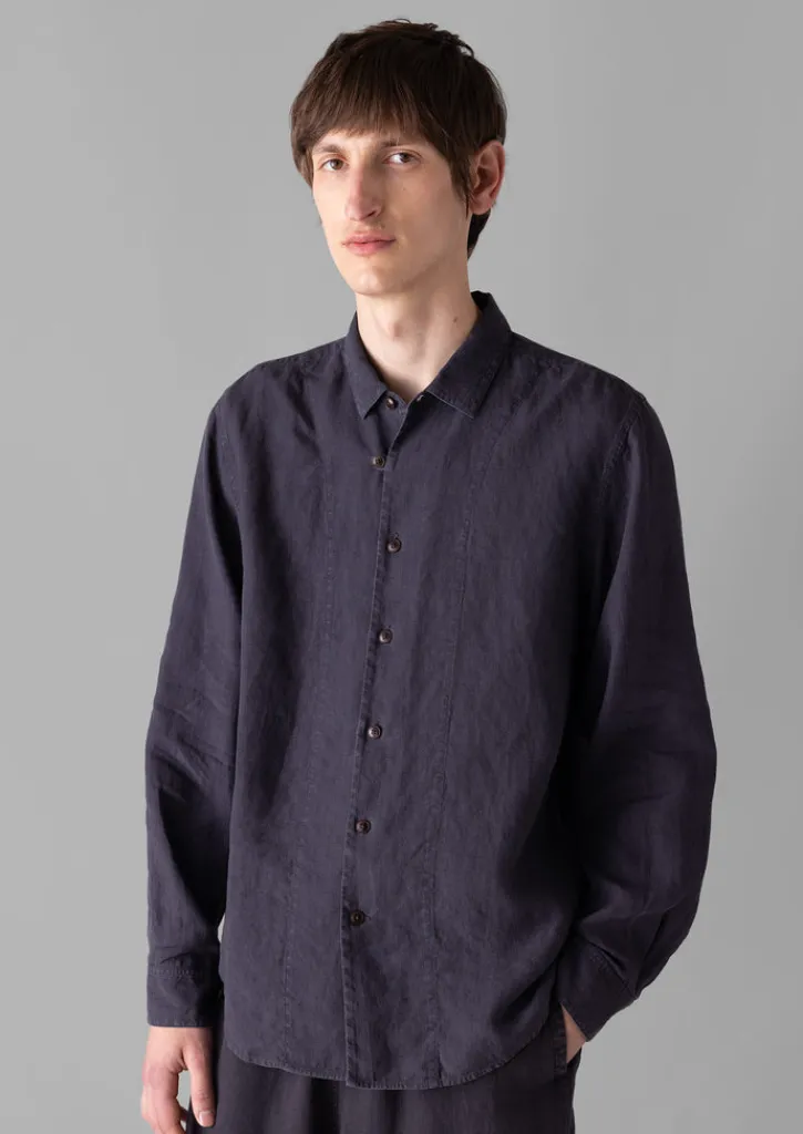 TOAST Loop Button Linen Shirt- Shirts