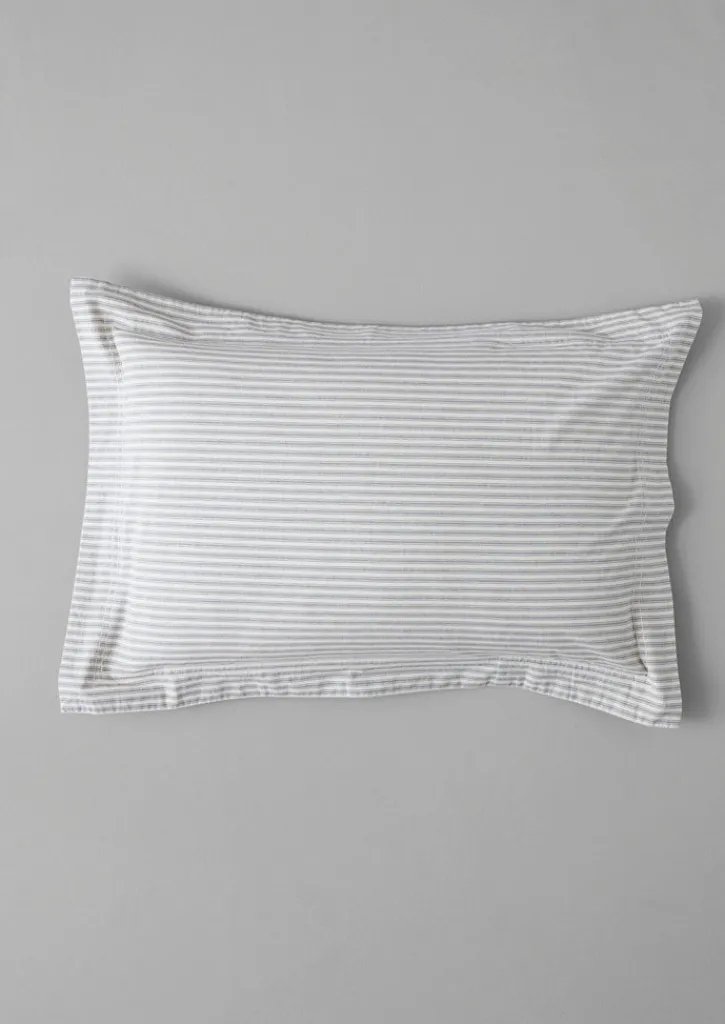 TOAST Organic Cotton Ticking Stripe Oxford Pillowcase- Textiles|Bed Linen