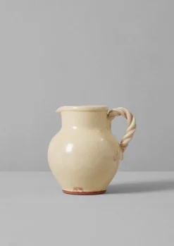 TOAST Poterie Barbotine Twisted Handle Pitcher- Ceramics