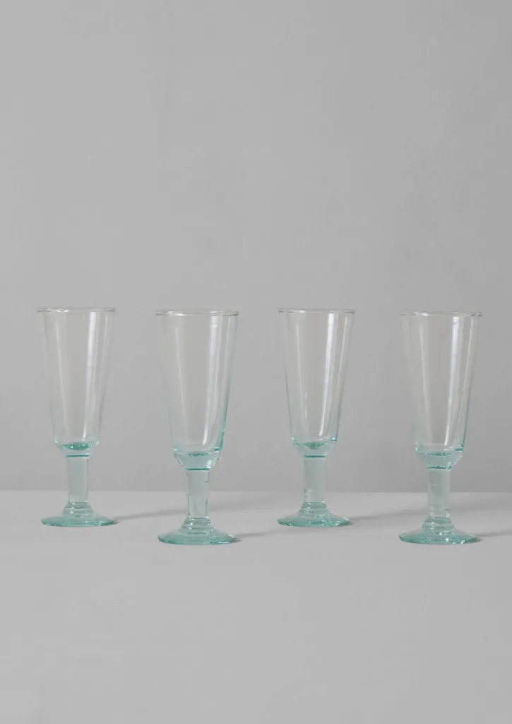 TOAST Recycled Bolivian Champagne Glasses Set- Glass