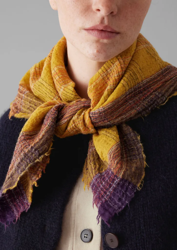 TOAST Stellar Boiled Wool Check Scarf-Women Hats, Scarves & Gloves