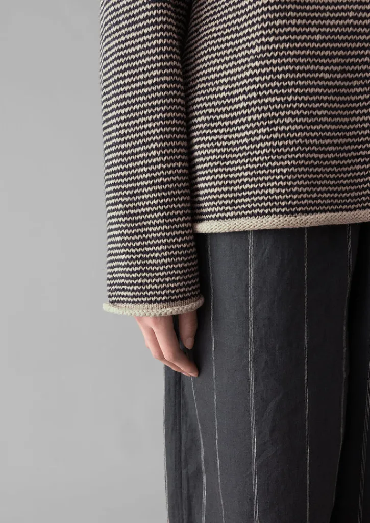 TOAST Stripe Linen Cotton Sweater-Women Linen|Jersey