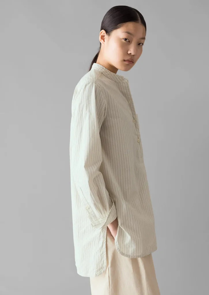 TOAST Taro Stripe Cotton Poplin Shirt-Women Shirts|Tops & Tees