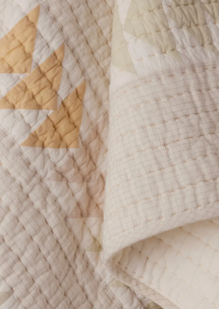 TOAST Triangle Patchwork Check Cotton Quilt- Textiles|Blankets & Throws