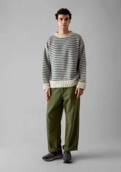 TOAST Tucking Stripe Wool Cotton Sweater- Knitwear