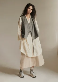 TOAST Wool Flannel Sleeveless Jacket-Women Coats & Jackets